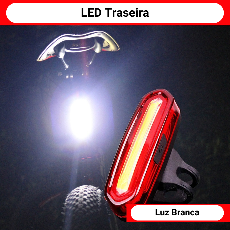 LED Luz Traseira Frontal de Bicicleta USB Recarregável Para Ciclismo