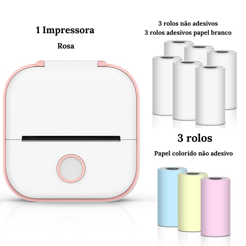 Mini Impressora Portátil de Bolso Sem Fio