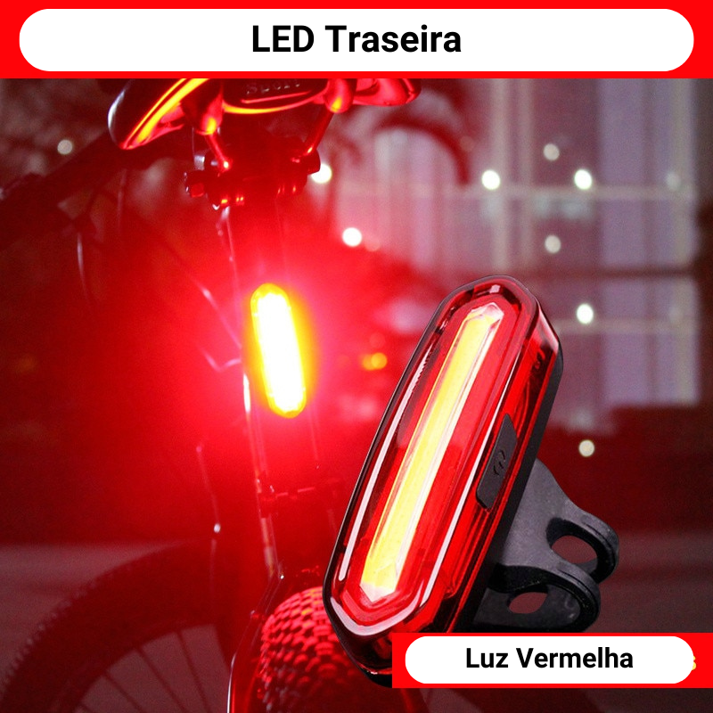 LED Luz Traseira Frontal de Bicicleta USB Recarregável Para Ciclismo