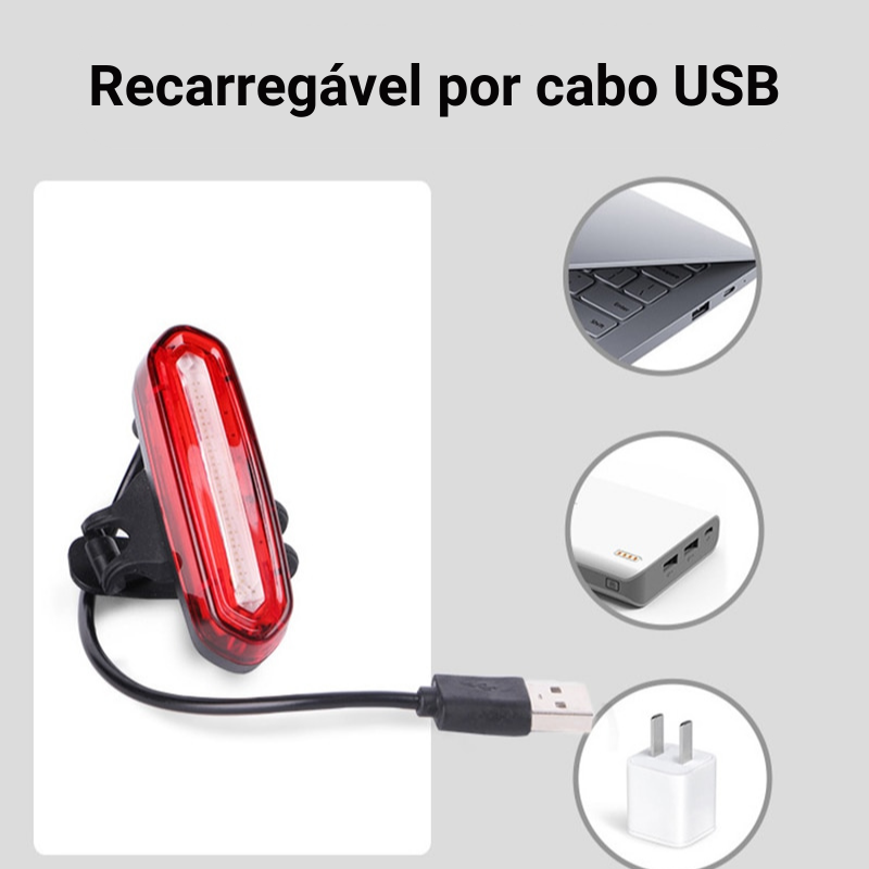 LED Luz Traseira Frontal de Bicicleta USB Recarregável Para Ciclismo