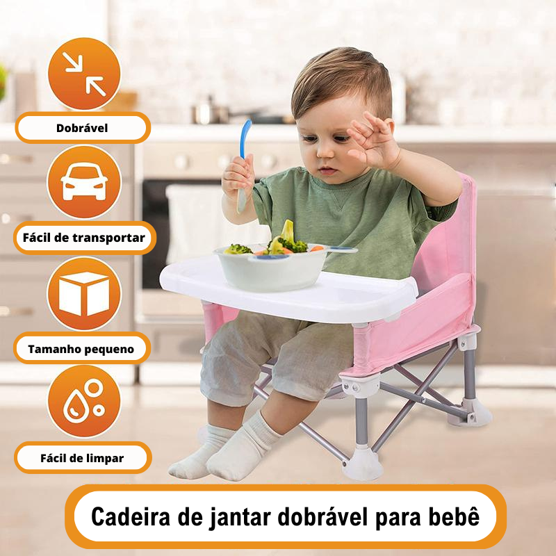 Cadeira de Refeição para Bebê Multifuncional Dobrável e Portátil