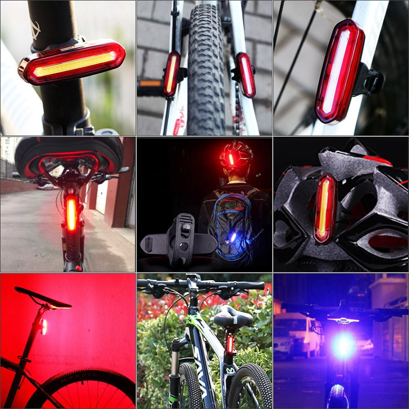 LED Luz Traseira Frontal de Bicicleta USB Recarregável Para Ciclismo