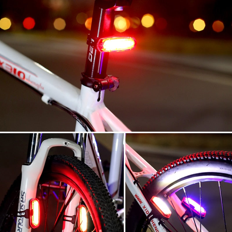 LED Luz Traseira Frontal de Bicicleta USB Recarregável Para Ciclismo